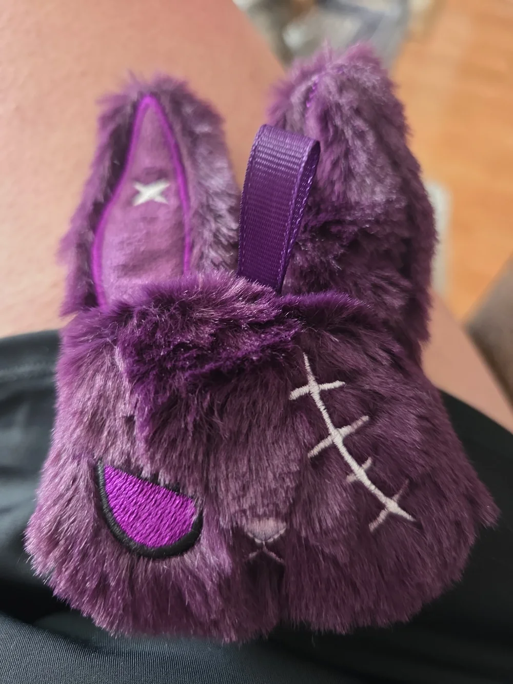 Plush Purple Bunny Bag Charm Keychain – Kids Accessories